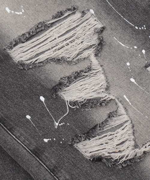 dispark（ディスパーク）の「DISPARK/タイ付きダメージハーフデニムパンツ（デニムパンツ・レディース・ブルー系1/ブラック系2・MEDIUM/SMALL）」の3枚目の写真