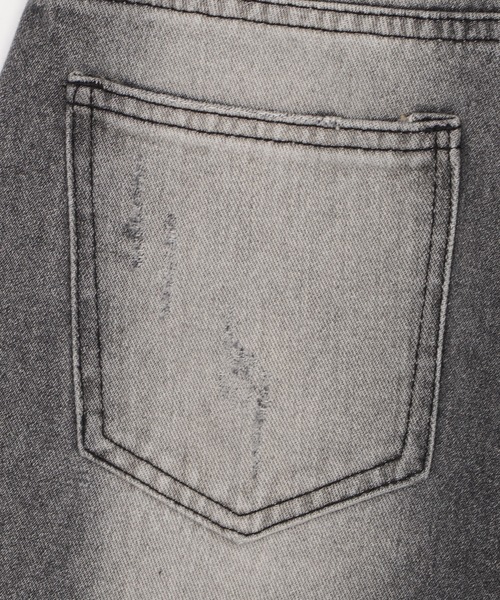 dispark（ディスパーク）の「DISPARK/タイ付きダメージハーフデニムパンツ（デニムパンツ・レディース・ブルー系1/ブラック系2・MEDIUM/SMALL）」の4枚目の写真