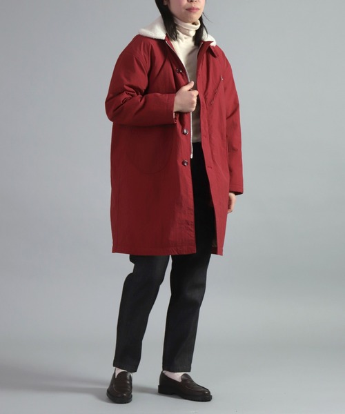 OMNIGOD（オムニゴッド）の「[OMNIGOD womens / オムニゴッド] ナイロンリップ デッキコート（ダウンジャケット/コート・レディース・レッド/オリーブ・FREE）」の5枚目の写真