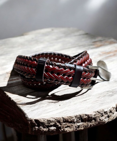 レザー 編み込み ベルト 【 細かいサイズ調節も可能 】（ベルト