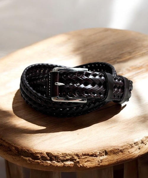 セール】レザー 編み込み ベルト 【 細かいサイズ調節も可能