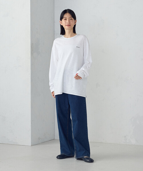 ONIGIRI（オニギリ）の「ストレッチデニム　ベーシックパンツ（デニムパンツ・レディース・ネイビー/チャコール・X-LARGE/X-SMALL/LARGE/MEDIUM/SMALL）」の10枚目の写真