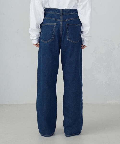 ONIGIRI（オニギリ）の「ストレッチデニム　ベーシックパンツ（デニムパンツ・レディース・ネイビー/チャコール・X-LARGE/X-SMALL/LARGE/MEDIUM/SMALL）」の18枚目の写真