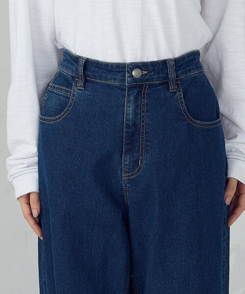 ONIGIRI（オニギリ）の「ストレッチデニム　ベーシックパンツ（デニムパンツ・レディース・ネイビー/チャコール・X-LARGE/X-SMALL/LARGE/MEDIUM/SMALL）」の19枚目の写真