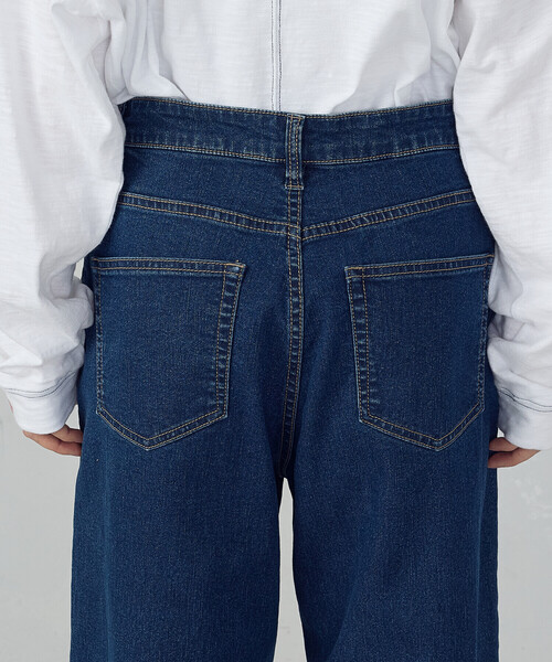 ONIGIRI（オニギリ）の「ストレッチデニム　ベーシックパンツ（デニムパンツ・レディース・ネイビー/チャコール・X-LARGE/X-SMALL/LARGE/MEDIUM/SMALL）」の20枚目の写真