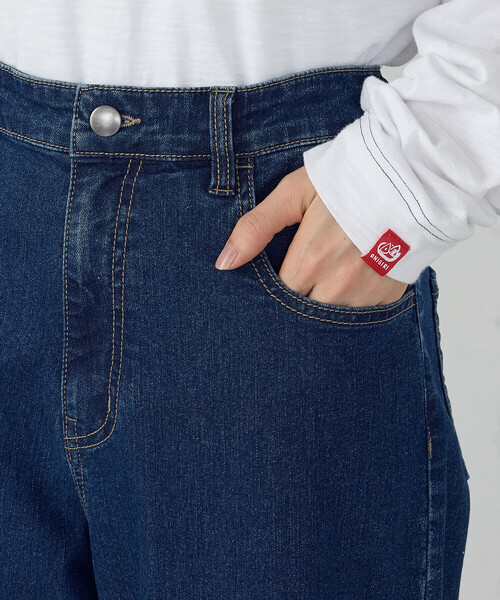 ONIGIRI（オニギリ）の「ストレッチデニム　ベーシックパンツ（デニムパンツ・レディース・ネイビー/チャコール・X-LARGE/X-SMALL/LARGE/MEDIUM/SMALL）」の21枚目の写真