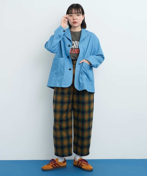 I am I in fact...(アイアムアイインファクト)の「VIERA CHECK TUCK パンツ(その他パンツ・レディース・グリーン/ブラウン・FREE)」の14枚目の写真