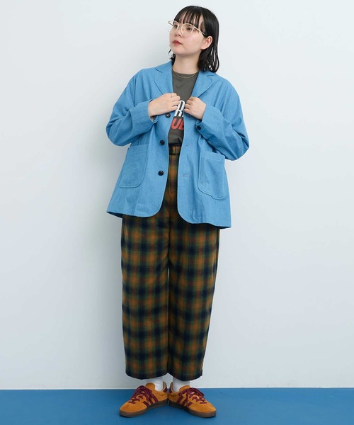 I am I in fact...(アイアムアイインファクト)の「VIERA CHECK TUCK パンツ(その他パンツ・レディース・グリーン/ブラウン・FREE)」の15枚目の写真