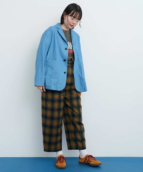 I am I in fact...(アイアムアイインファクト)の「VIERA CHECK TUCK パンツ(その他パンツ・レディース・グリーン/ブラウン・FREE)」の16枚目の写真