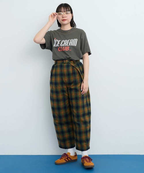 I am I in fact...(アイアムアイインファクト)の「VIERA CHECK TUCK パンツ(その他パンツ・レディース・グリーン/ブラウン・FREE)」の20枚目の写真