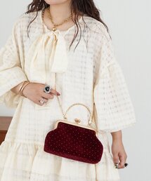 CIAOPANIC | 【Lumé/ルメ】ベロアスタッズがま口バッグ(トートバッグ)