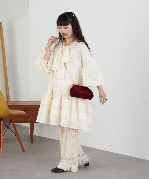 CIAOPANIC(チャオパニック)の「【Lumé/ルメ】ベロアスタッズがま口バッグ(トートバッグ・レディース・ボルドー/ブラック・FREE)」の12枚目の写真
