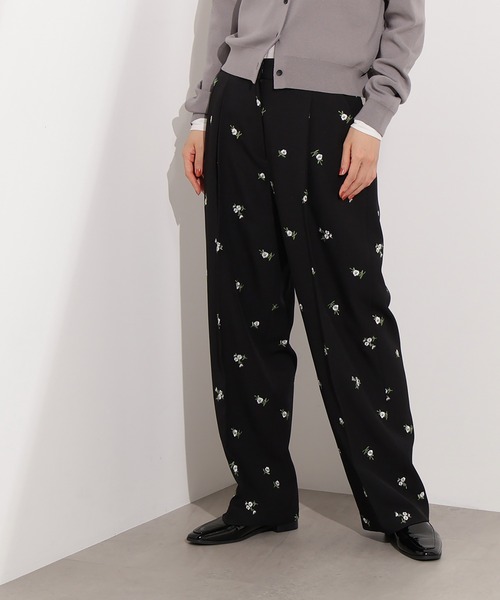N.（N. Natural Beauty Basic）（エヌエヌナチュラルビューティーベーシック）の「【PS/低身長サイズ】エンブロイダリーフラワーパンツ（その他パンツ・レディース・ブラック/ブラウン・MEDIUM/PS）」の22枚目の写真