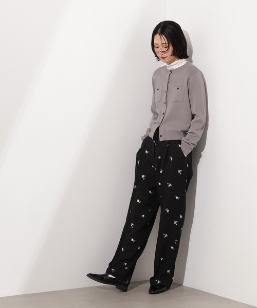 N.（N. Natural Beauty Basic）（エヌエヌナチュラルビューティーベーシック）の「【PS/低身長サイズ】エンブロイダリーフラワーパンツ（その他パンツ・レディース・ブラック/ブラウン・MEDIUM/PS）」の17枚目の写真