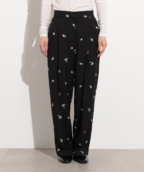 N.（N. Natural Beauty Basic）（エヌエヌナチュラルビューティーベーシック）の「【PS/低身長サイズ】エンブロイダリーフラワーパンツ（その他パンツ・レディース・ブラック/ブラウン・MEDIUM/PS）」の18枚目の写真