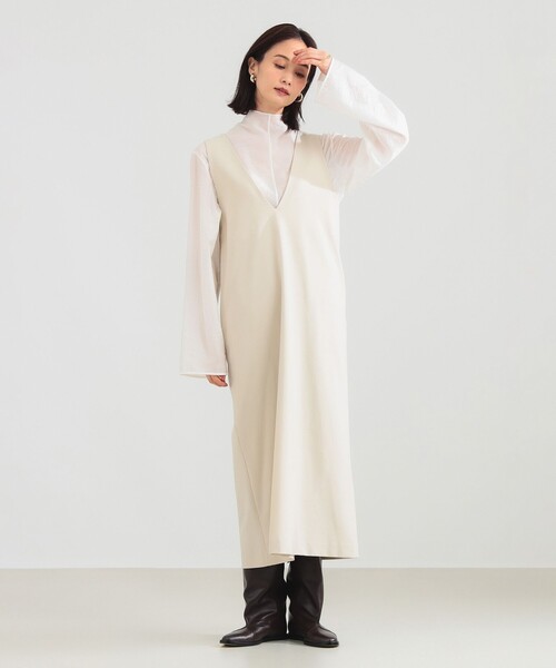 Demi-Luxe BEAMS（デミルクス ビームス）の「【12/4値下げ】2WAY Vネックワンピース（ワンピース・レディース・ホワイト系その他5/ベージュ・36/38）」の8枚目の写真