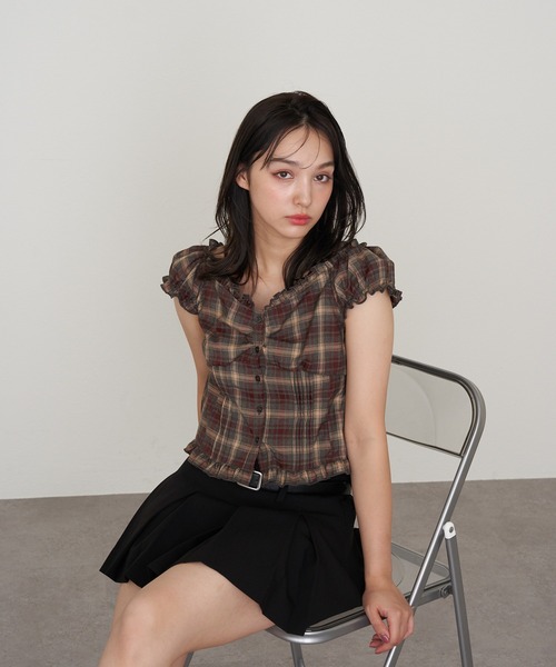 RAY CASSIN(レイカズン)の「コンパクトヘンリーブラウス(シャツ/ブラウス・レディース・ブラック系その他2/アイボリー/チャコールグレー/ブラウン系その他2・FREE)」の12枚目の写真