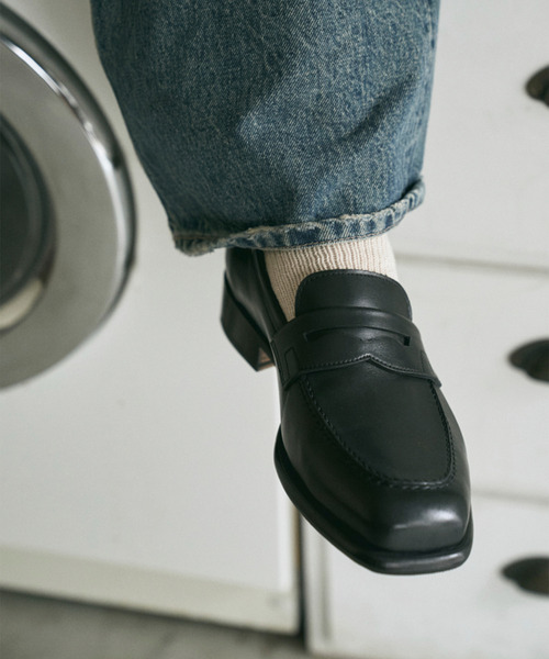 EARLE（アール）の「EARLE アール / The second pair of loafers キップレザーローファー / ER5140（ローファー・メンズ・ブラック×ホワイト/ブラック・42/40/41/43）」の4枚目の写真