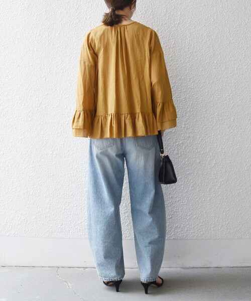 セール】SHIPS any:〈洗濯機可能〉コットン モス ラッフル フリル