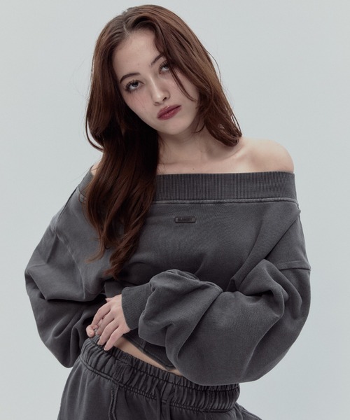 BLONDEY(ブロンディ)の「リブデザインオフショルスウェット(スウェット・レディース・チャコールグレー/グレー/ライトブルー/ピンク・FREE)」の19枚目の写真
