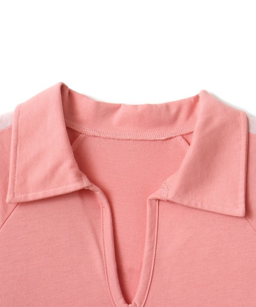 atmos pink(アトモスピンク)の「atmos pink Rugger Polo Shirt / アトモス ピンク ラガー ポロシャツ(ポロシャツ・レディース・ブラック/ピンク・FREE)」の6枚目の写真