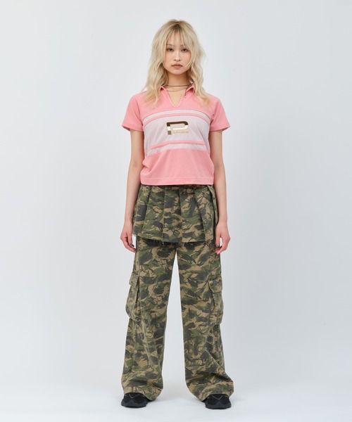 atmos pink(アトモスピンク)の「atmos pink Rugger Polo Shirt / アトモス ピンク ラガー ポロシャツ(ポロシャツ・レディース・ブラック/ピンク・FREE)」の3枚目の写真