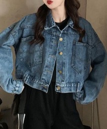 cammie（キャミー）の「バックオープンビッグポケットデニムジャケット（デニムジャケット・レディース）」