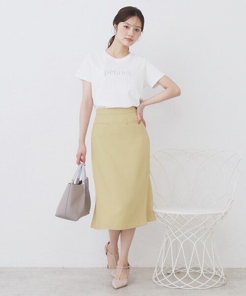 index（インデックス）の「バックフレアマーメイドスカート【洗濯機洗い可/イージーアイロン】（スカート・レディース・ブラック/イエロー系その他/ベージュ・36/38/40/42）」の9枚目の写真
