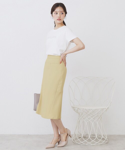 index（インデックス）の「バックフレアマーメイドスカート【洗濯機洗い可/イージーアイロン】（スカート・レディース・ブラック/イエロー系その他/ベージュ・36/38/40/42）」の10枚目の写真