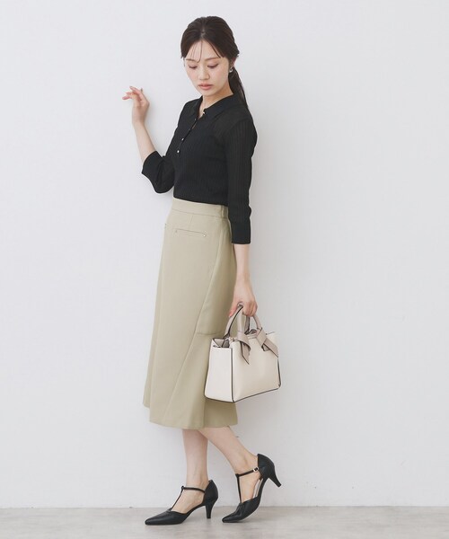 index（インデックス）の「バックフレアマーメイドスカート【洗濯機洗い可/イージーアイロン】（スカート・レディース・ブラック/イエロー系その他/ベージュ・36/38/40/42）」の14枚目の写真