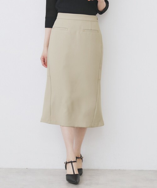 index（インデックス）の「バックフレアマーメイドスカート【洗濯機洗い可/イージーアイロン】（スカート・レディース・ブラック/イエロー系その他/ベージュ・36/38/40/42）」の16枚目の写真