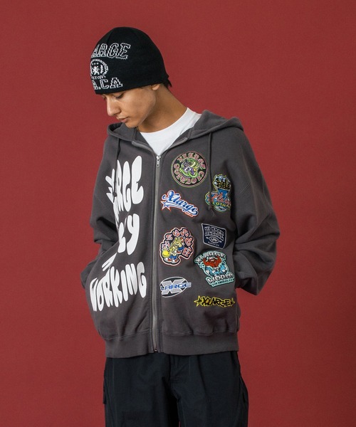 バーガー MULTI LOGO ZIP UP HOODED SWEATSHIRT（パーカー）｜XLARGE