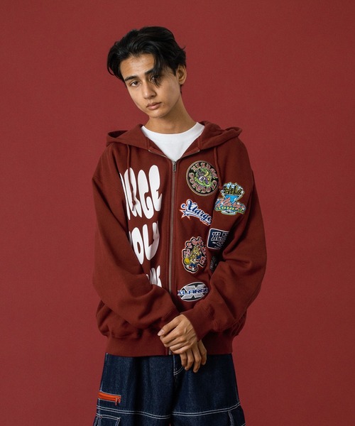MULTI LOGO ZIP UP HOODED SWEATSHIRT（パーカー）｜XLARGE
