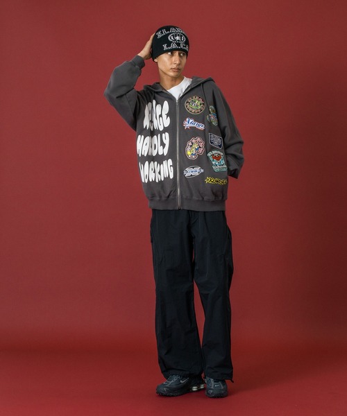 MULTI LOGO ZIP UP HOODED SWEATSHIRT（パーカー）｜XLARGE