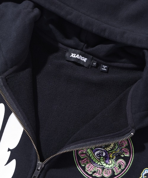 XLARGE（エクストララージ）の「MULTI LOGO ZIP UP HOODED SWEATSHIRT（パーカー・メンズ・ブラック/カモフラージュ/チャコール/バーガンディー・S/M/L/XL）」の21枚目の写真