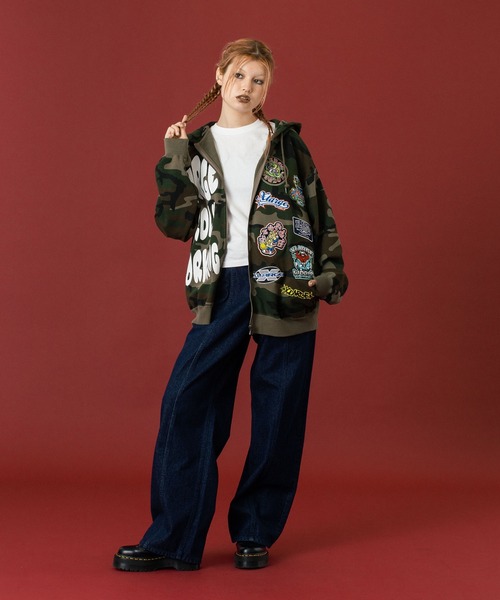 MULTI LOGO ZIP UP HOODED SWEATSHIRT（パーカー）｜XLARGE