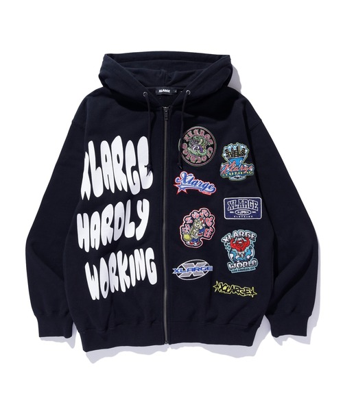MULTI LOGO ZIP UP HOODED SWEATSHIRT（パーカー）｜XLARGE
