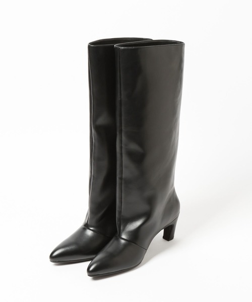 Andemiu（アンデミュウ）の「【撥水＆消臭機能付き】ヒールロングブーツ（ブーツ・レディース・ブラック/グレイッシュベージュ・MEDIUM/LARGE）」の22枚目の写真