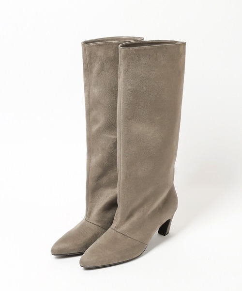 Andemiu（アンデミュウ）の「【撥水＆消臭機能付き】ヒールロングブーツ（ブーツ・レディース・ブラック/グレイッシュベージュ・MEDIUM/LARGE）」の21枚目の写真