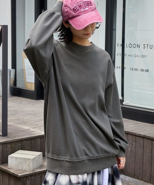 セール】ヴィンテージ加工 ビッグシルエットダンボールクルー