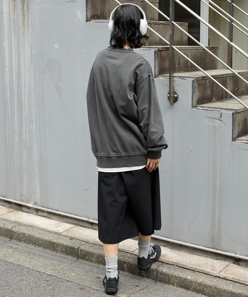 ヴィンテージ加工 ビッグシルエットダンボールクルーネック