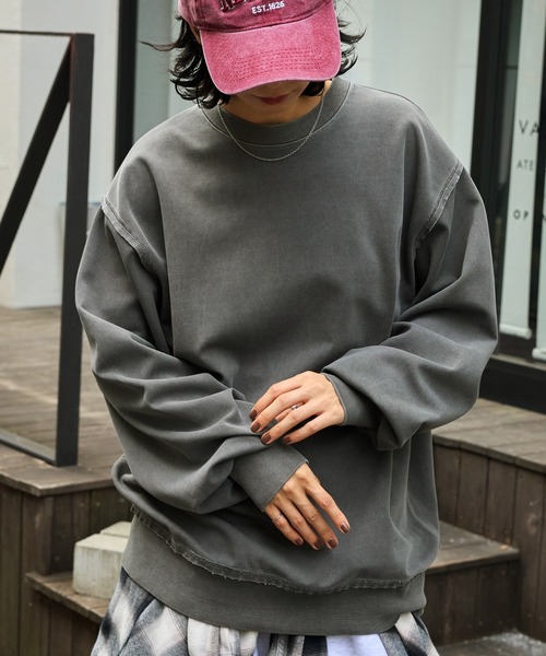 セール】ヴィンテージ加工 ビッグシルエットダンボールクルー