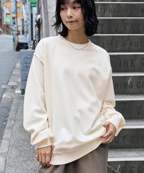 セール】ヴィンテージ加工 ビッグシルエットダンボールクルーネック