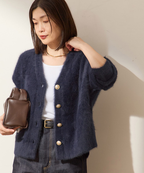 journal standard L'essage(ジャーナルスタンダードレサージュ)の「《追加》FOX CASHMERE Vネックカーディガン(カーディガン/ボレロ・レディース・オリーブ/ネイビー/ベージュ/チャコールグレー・FREE)」の4枚目の写真