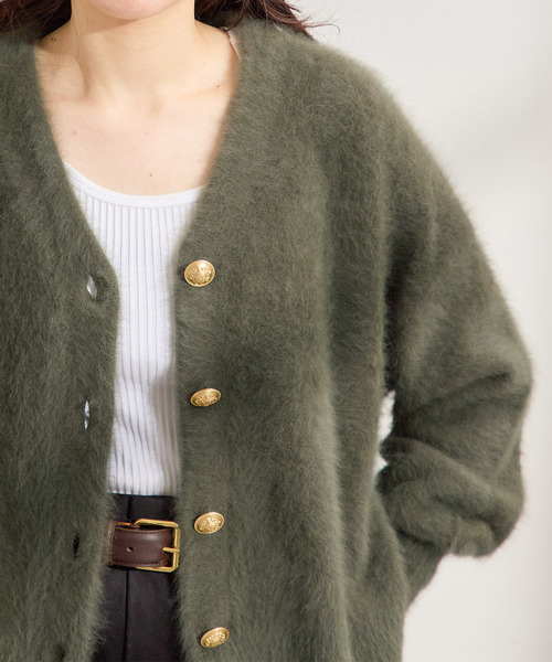 追加》FOX CASHMERE Vネックカーディガン（カーディガン/ボレロ