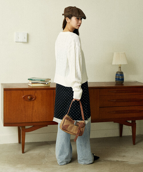 PUBLUX(パブリュクス)の「U.S. POLO ASSN. × PUBLUX/ユーエスポロアッスン ケーブルニット ポロ カーディガン 限定展開(カーディガン/ボレロ・レディース・ネイビー/チャコールグレー/オフホワイト・フリ-)」の4枚目の写真