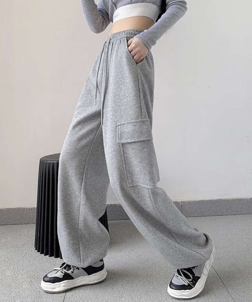 SallyLunn(サリーラン)の「カーゴスウェットパンツ(スウェットパンツ・レディース・ブラック/グレー/ライトグレー・LARGE/MEDIUM)」の4枚目の写真