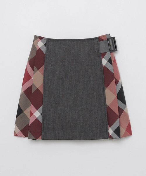 ★新品★ブルーレーベルクレストブリッジ＊サイドリボン＊チェック柄＊スカート＊36 ☆新品☆ブルーレーベルクレストブリッジ＊サイドリボン