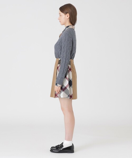 BLUE LABEL CRESTBRIDGE チェック柄ミニスカート サイドチェックミニスカート（スカート）｜BLUE LABEL