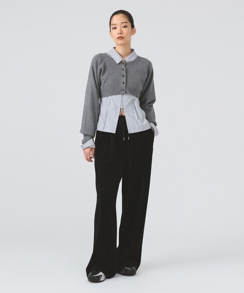 Ray BEAMS（レイビームス）の「ベロア ワイド スウェット パンツ（スウェットパンツ・レディース・グレー/ブラック・1/0）」の9枚目の写真